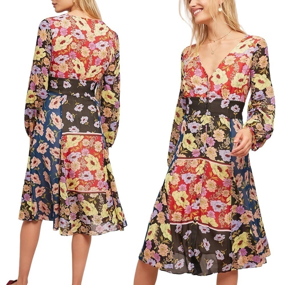 MAEVE x ANTHROPOLOGIE‎ Floral Button Down Gardenia Wrap Dress